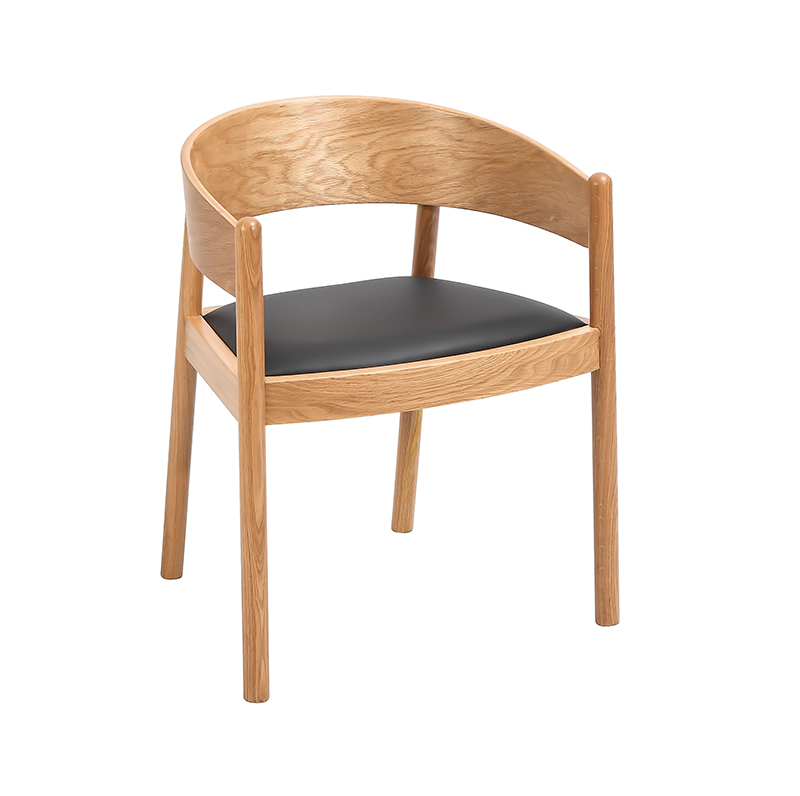 Klädd matstol med PU sittdyna
